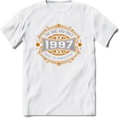 1997 The One And Only T-Shirt | Goud - Zilver | Grappig Verjaardag  En  Feest Cadeau | Dames - Heren | - Wit - M
