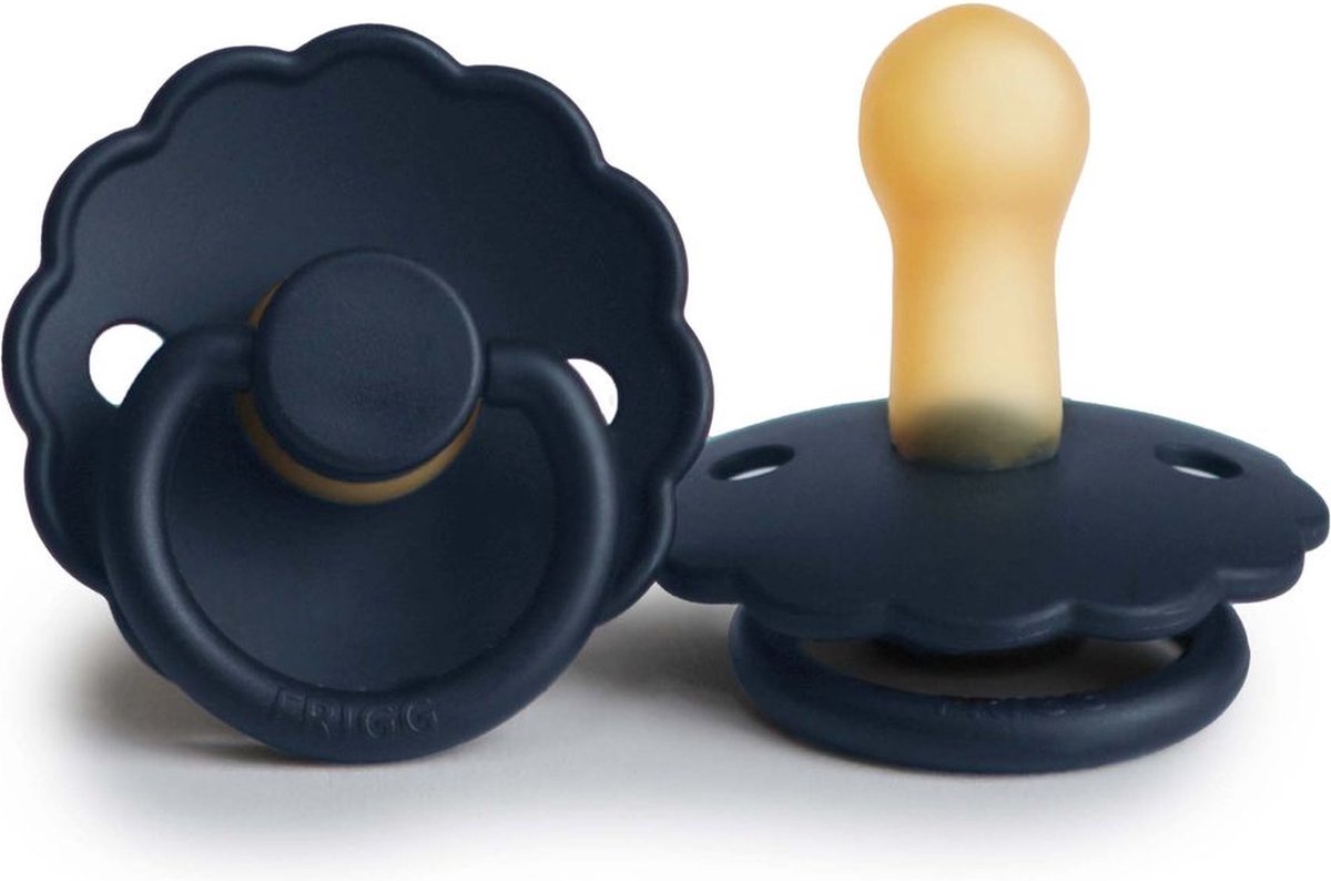 Goedkoopste Frigg fopspeen latex - Daisy - dark navy / 6-18 maanden