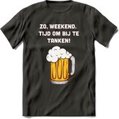 Zo Weekend, Tijd Om Bij Te Tanken T-Shirt | Bier Kleding | Feest | Drank | Grappig Verjaardag Cadeau | - Donker Grijs - XL