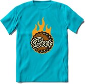 Bierdopje T-Shirt | Bier Kleding | Feest | Drank | Grappig Verjaardag Cadeau | - Blauw - XL