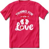 Thanks For Your Love - Valentijn T-Shirt | Grappig Valentijnsdag Cadeautje voor Hem en Haar | Dames - Heren - Unisex | Kleding Cadeau | - Roze - XXL