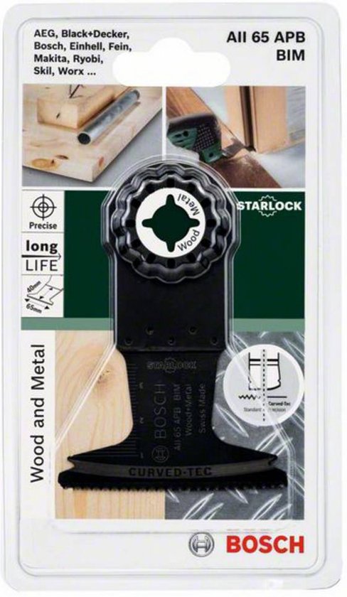 Lame Plongeante Bosch Professional HCS AII 65 BSPC - Pour Bois Dur - 40x65mm - Outil Multifonction