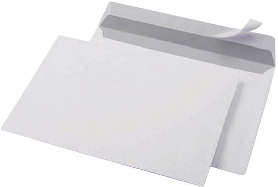 DULA - C6 Enveloppen A6 formaat wit - 114 x 162 mm - 50 stuks - Zelfklevend met plakstrip - 80 Gram