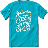 You Are The Stars In My Sky - Valentijn T-Shirt | Grappig Valentijnsdag Cadeautje voor Hem en Haar | Dames - Heren - Unisex | Kleding Cadeau | - Blauw - XXL