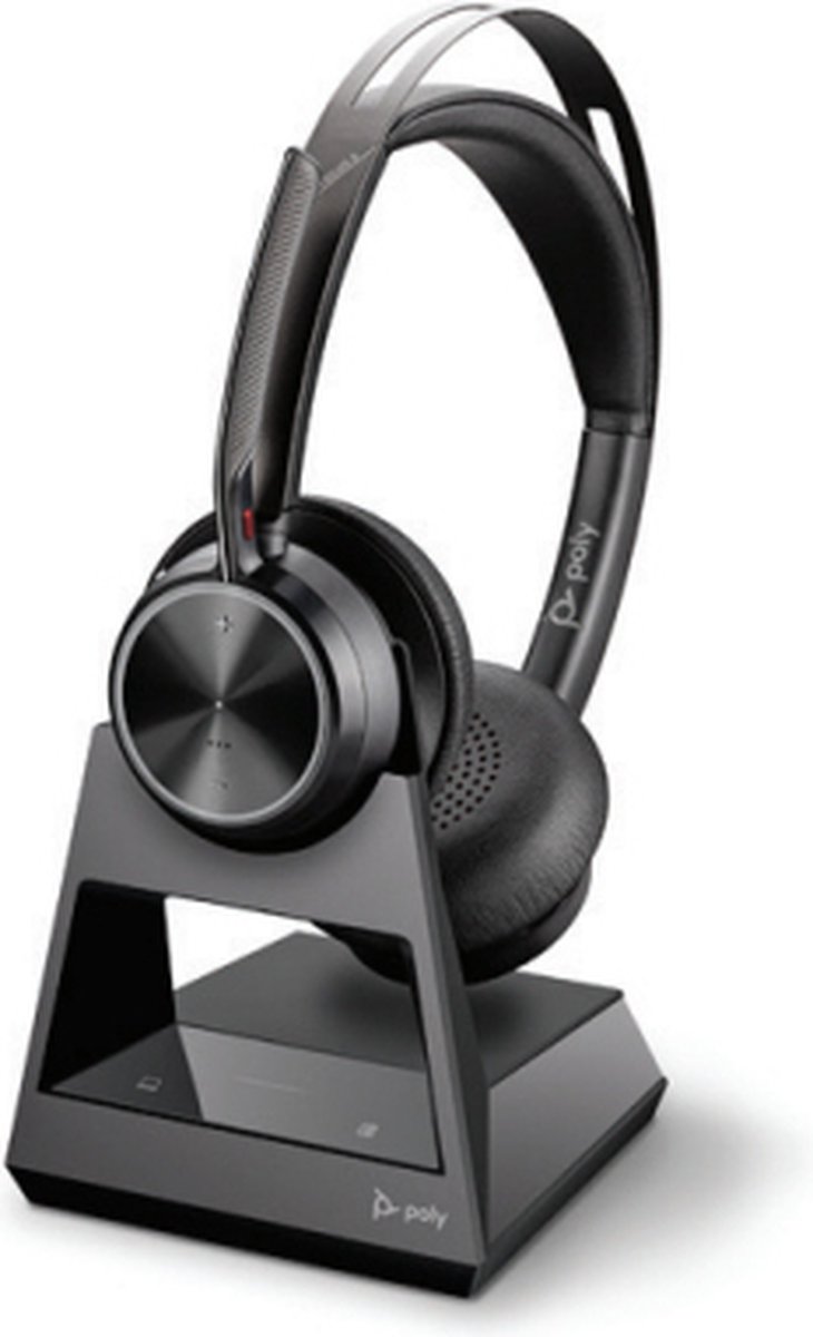 POLY Voyager Focus 2 Office Headset Bedraad en draadloos Hoofdband Kantoor/callcenter USB Type-A Bluetooth Oplaadhouder Zwart