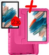 Hoesje Geschikt voor Samsung Galaxy Tab A8 Hoesje Kinder Hoes Shockproof Kinderhoes Met 2x Screenprotector - Kindvriendelijk Hoesje Geschikt voor Samsung Tab A8 Hoes Kids Case - Roze