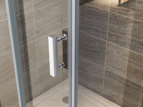 Entrée d'angle Cabine de douche Porte coulissante 800x1200x1950mm Nano (anti-calcaire) Revêtement 8mm Verre de sécurité Profil chromé Easy Clean