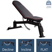 Fitgoodz - Banc de musculation - Banc de fitness - Banc d'entraînement - Semi professionnel - Inclinaison/descente - Chargeable jusqu'à 200 Kg