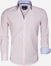 Overhemd Lange Mouw 65017 Bergamo White Pink