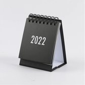 Zwarte Kleine Bureaukalender 2022 - Tafelkalender 2022 - Kalender 2022 - Mini kalender 2022