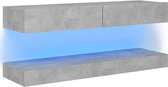 Decoways - Tv-meubel met LED-verlichting 120x35 cm betongrijs