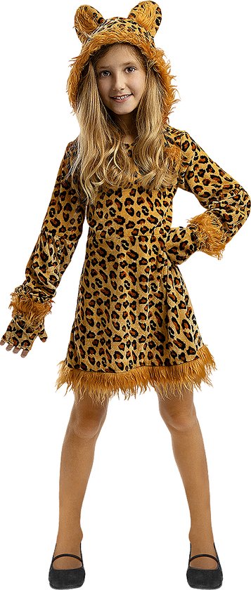 FUNIDELIA Luipaard kostuum voor meisjes - Maat: 97 - 104 cm - Bruin