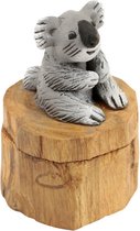 Doosjes - Koala - Hout - Grijs - 12x10x10 cm - Indonesie - Sawa Hasa - Fairtrade