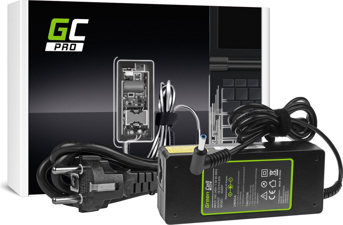GREEN CELL AC adapter PRO 19.5V 4.62A 90W voor HP 250 G2, ProBook 650 G2, G3, Pavilion 15-N, 15-N025SW, 15-N065SW, 15-N070SW,
