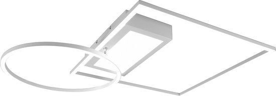 LED Plafondlamp - Plafondverlichting - Torna Dowino - 33W - Aanpasbare Kleur - Afstandsbediening - Dimbaar - Vierkant - Mat Wit - Aluminium