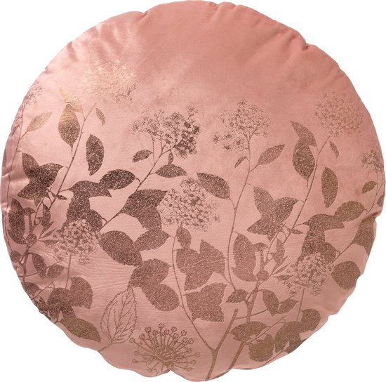 Dutch Decor ROSIE - Sierkussen rond 45 cm Muted Clay - rose