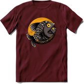 Vissen T-Shirt | Grappig Verjaardag Vis Hobby Cadeau Shirt | Dames - Heren - Unisex | Tshirt Hengelsport Kleding Kado - Burgundy - XL