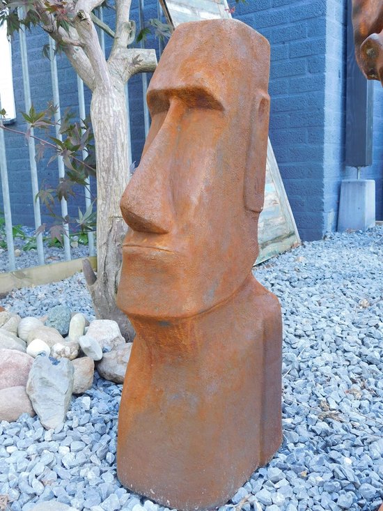 MOAI XXL, grande statue en pierre, des îles de Pâques, oxyde.