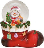 Sneeuwbol vorm laars kerstman met sneeuwpop kerstboom & cadeautjes 10 x 11 x 7 cm | 10027884-3 | Winter & Kerstdecoratie | G.Wurm
