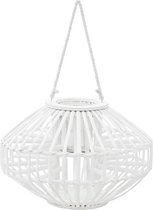 vidaXL Lantaarnhouder hangend wicker wit