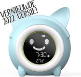 Kippa Slaaptrainer voor Kinderen – Slaapwekker – gezicht animatie – Snooze en Timer - Voor een verbeterde nachtrust - Nieuwste model – Blauw