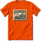 Vissen T-Shirt | Grappig Verjaardag Vis Hobby Cadeau Shirt | Dames - Heren - Unisex | Tshirt Hengelsport Kleding Kado - Oranje - 3XL