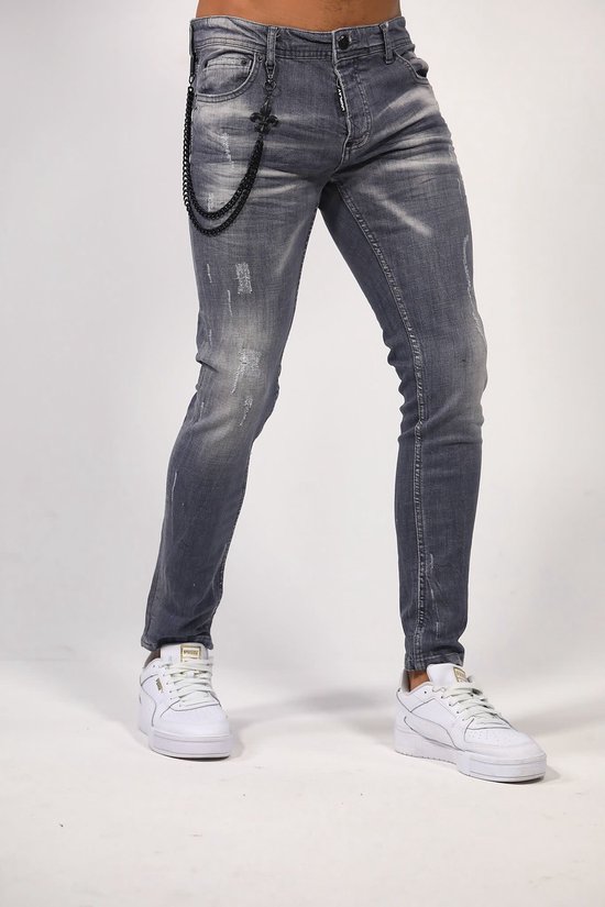 Heren Slim Fit Uniplay Jeans Albert Grey Size : 36/32 | Heren Jeans | slim  fit heren... | bol.com