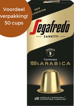 Segafredo - Cups 100% Arabica - 50 Cups - Koffiecups voor Nespresso apparaat - Sterkte 6/10 - Lichte branding