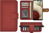 Geschikt voor Samsung Galaxy A13 5G Hoesje - Bookcase - Portemonnee Hoes Echt leer Wallet case Rood