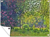 Tuin decoratie Parc Monceau - Schilderij van Claude Monet - 40x30 cm - Tuindoek - Buitenposter