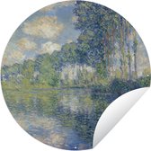 Tuincirkel Populieren bij de Epte - Schilderij van Claude Monet - 60x60 cm - Ronde Tuinposter - Buiten