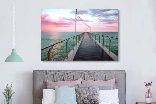 Tableau sur toile Coucher de soleil catalan au bord de la mer en Espagne - 180x120 cm - Décoration murale XXL