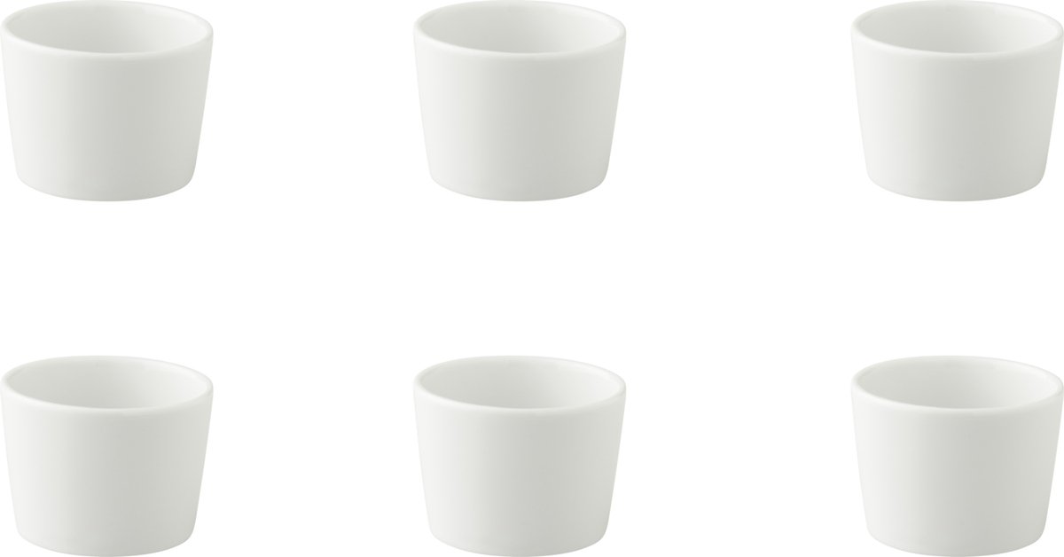 Palmer - White Delight - Schaal - Kom - 6 stuks - 8 cl - ø 6 cm - Wit - Porselein - Bordenset