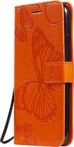 Mobigear Telefoonhoesje geschikt voor Apple iPhone 11 Hoesje | Mobigear Butterfly Bookcase Portemonnee | Pasjeshouder voor 2 Pasjes | Telefoonhoesje voor Pinpas / OV Kaart / Rijbewijs - Oranje