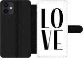 Bookcase Geschikt voor iPhone 12 Mini telefoonhoesje - Spreuken - Love - Quotes - Met vakjes - Wallet case met magneetsluiting