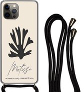Hoesje met koord Geschikt voor iPhone 12 Pro Max - Bloemen - Abstract - Matisse - Siliconen - Crossbody - Backcover met Koord - Telefoonhoesje met koord - Hoesje met touw