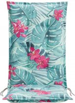 Madison Tuinstoelkussen hoge rug 50x123 cm Tropical flower aqua