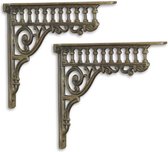 Plankendragers - Klassieke gietijzeren houders - Set van 2 - 22,9 cm hoog