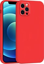 iPhone 12 Pro Max Hoesje Silicoon met Extra Camera Bescherming - iPhone 12 Pro Max Siliconen Cover - Shockproof - Compatible voor iPhone 12 Pro Max - Rood