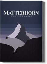 Walljar - Matterhorn Switserland Night II - Muurdecoratie - Canvas schilderij