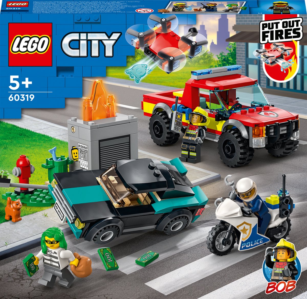 LEGO City Brandweer & Politie Achtervolging - 60319 - LEGO