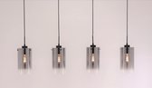 Freelight  Ventotto hanglamp - 4xE27 - Zwart & Smoke Glas