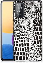 Smartphone Hoesje Geschikt voor Samsung Galaxy M52 Beschermhoesje met Zwarte rand Slangenprint