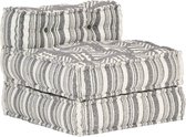 Furnibella – Poef Modulair Poefs Poefen Kruk Hocker Zitkruk Zitmeubel Meubel Zitkrukken Krukken Zitpoef Zitting Krukje Zitkrukje Stof Gestreept Grijs