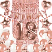 Rose gold versiering 18 jaar - 18 jaar verjaardag versiering - feest versiering rose gold – 18 jaar – happy birthday slinger