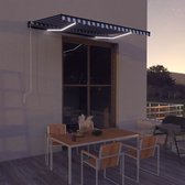 Everest Luifel met windsensor en LED 350x250 cm blauw en wit