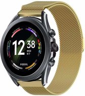 Milanees Smartwatch bandje - Geschikt voor  Fossil Gen 6 - 44mm Milanese band - goud - Strap-it Horlogeband / Polsband / Armband