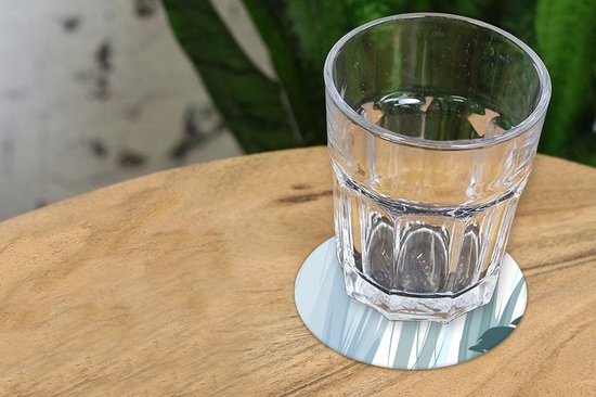 Sous-verres pour verres - Ronds - Été - Tache - Vert - 10x10 cm - Sous-verres en verre - 6 pièces