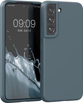 kwmobile telefoonhoesje voor Samsung Galaxy S22 - Hoesje met siliconen coating - Smartphone case in leisteen