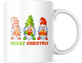 Kerst Mok met afbeelding: Gnomes merry Christmas | Kerst Decoratie | Kerst Versiering | Grappige Cadeaus | Koffiemok | Koffiebeker | Theemok | Theebeker